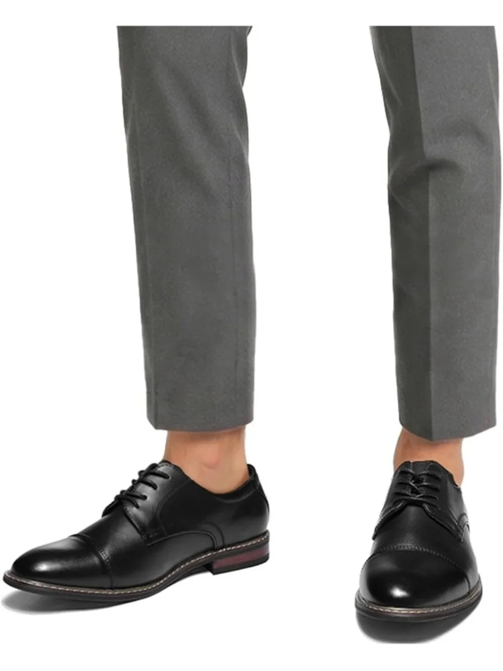 Men's Black Wingtip Anti-Slip Durable Sole Business Oxford Derby Dress Shoes